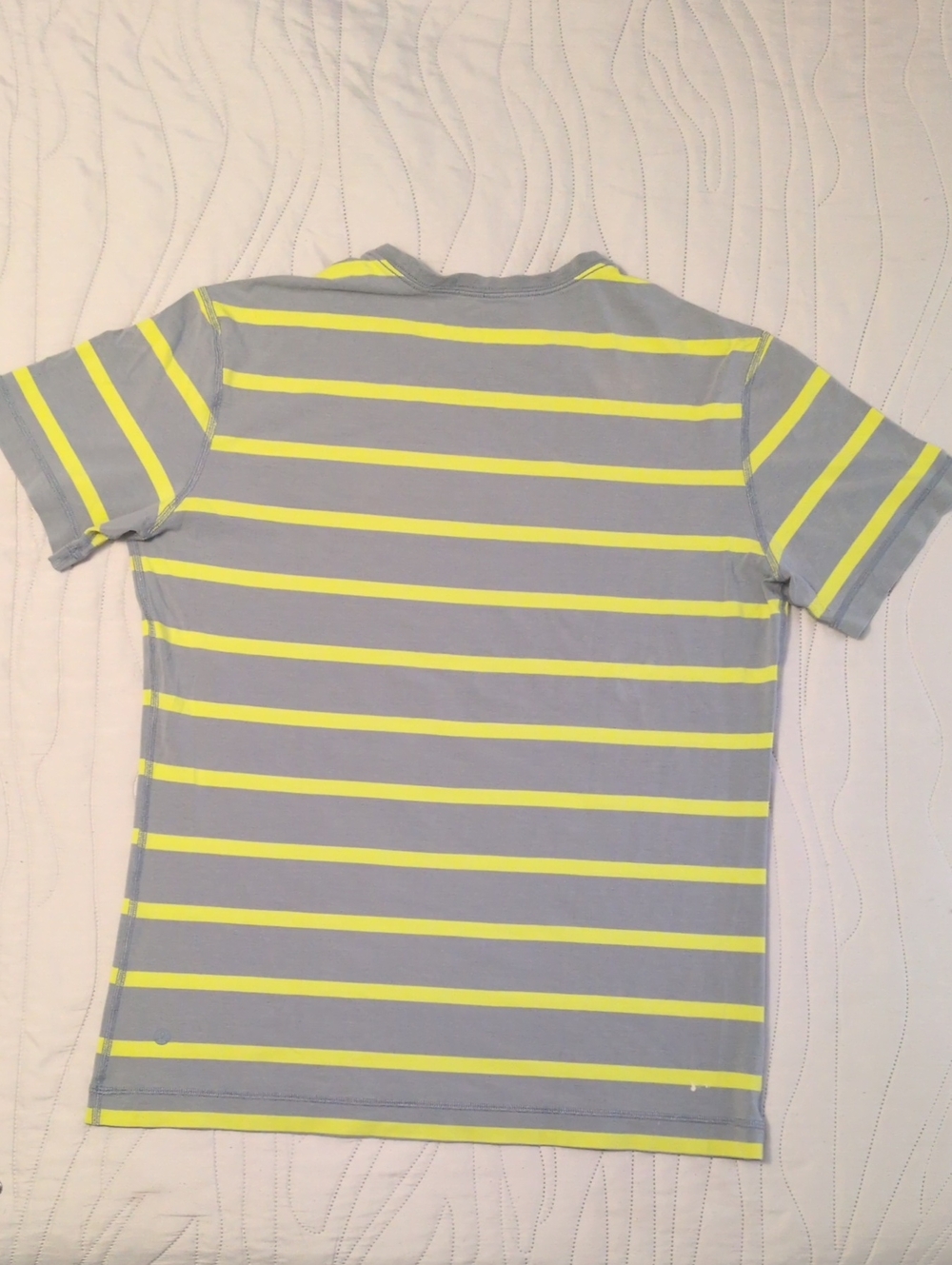 lululemon  Men's athletica Gray Tee with Neon Yellow Stripes